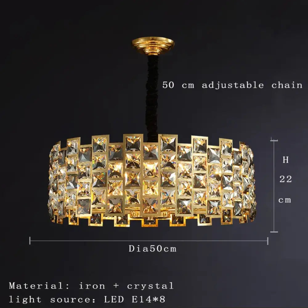 Nordic Golden Modern LED Ceiling chandelier Dining Room Decoration Lamp Square, Round Crystal Lamp - DecorGlobe
