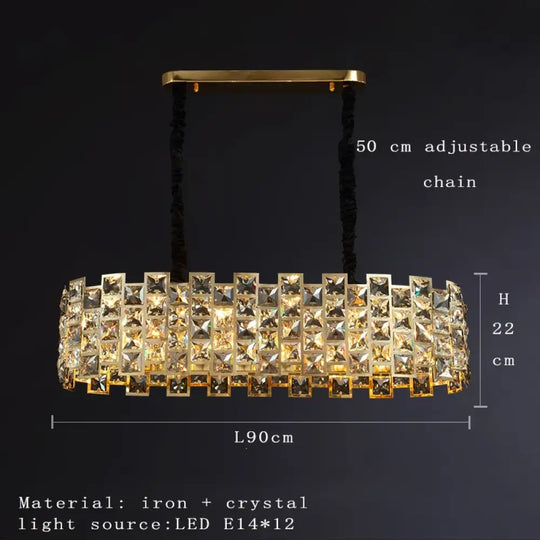 Nordic Golden Modern LED Ceiling chandelier Dining Room Decoration Lamp Square, Round Crystal Lamp - DecorGlobe