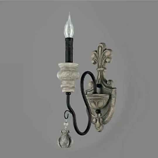 Nordic Retro Wood Look Chandelier Light for Living Room and Restaurant 1 head W Chandelier