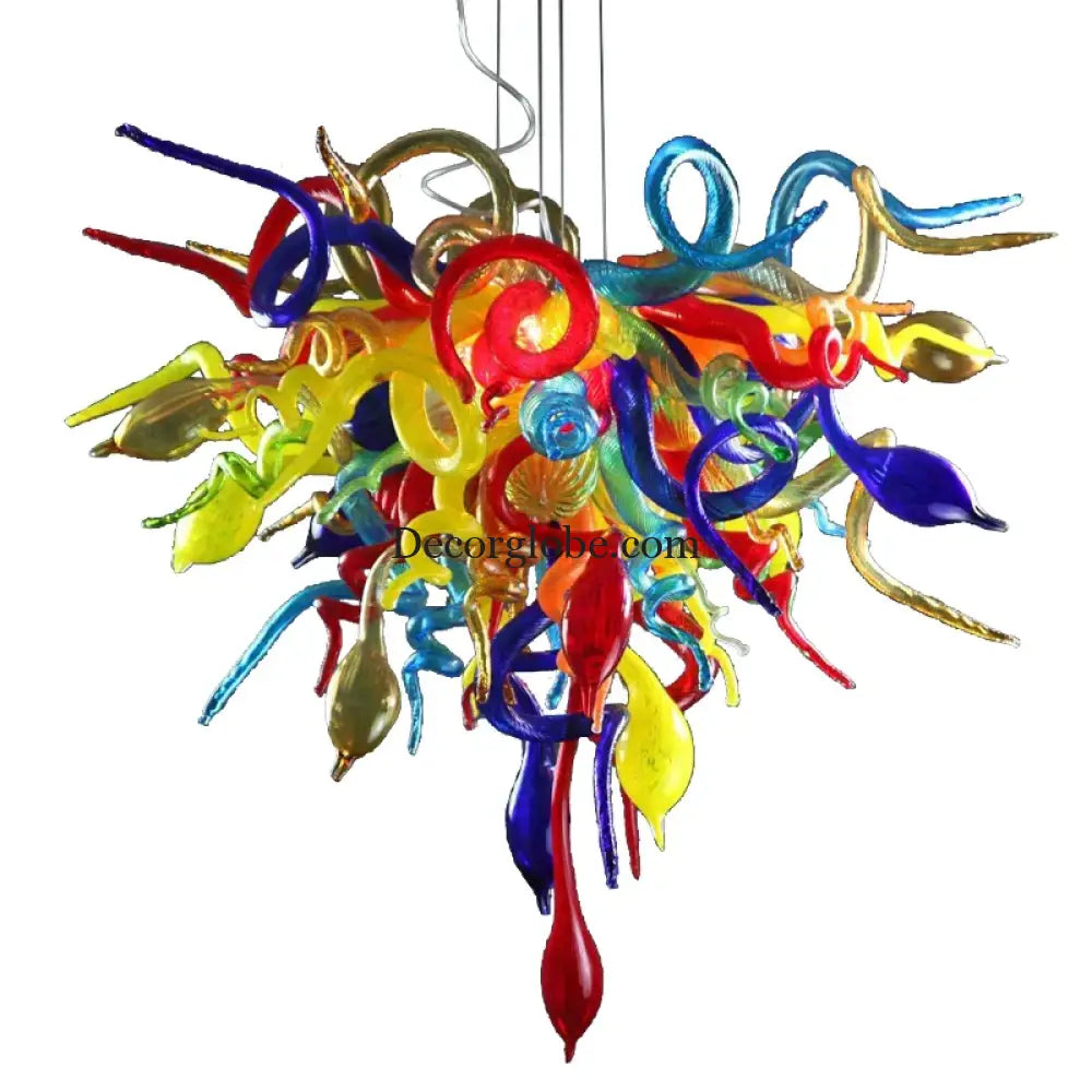 NYXRA Multi-Color Hand-Blown Glass LED Pendant Chandelier W50xH40cm chandelier