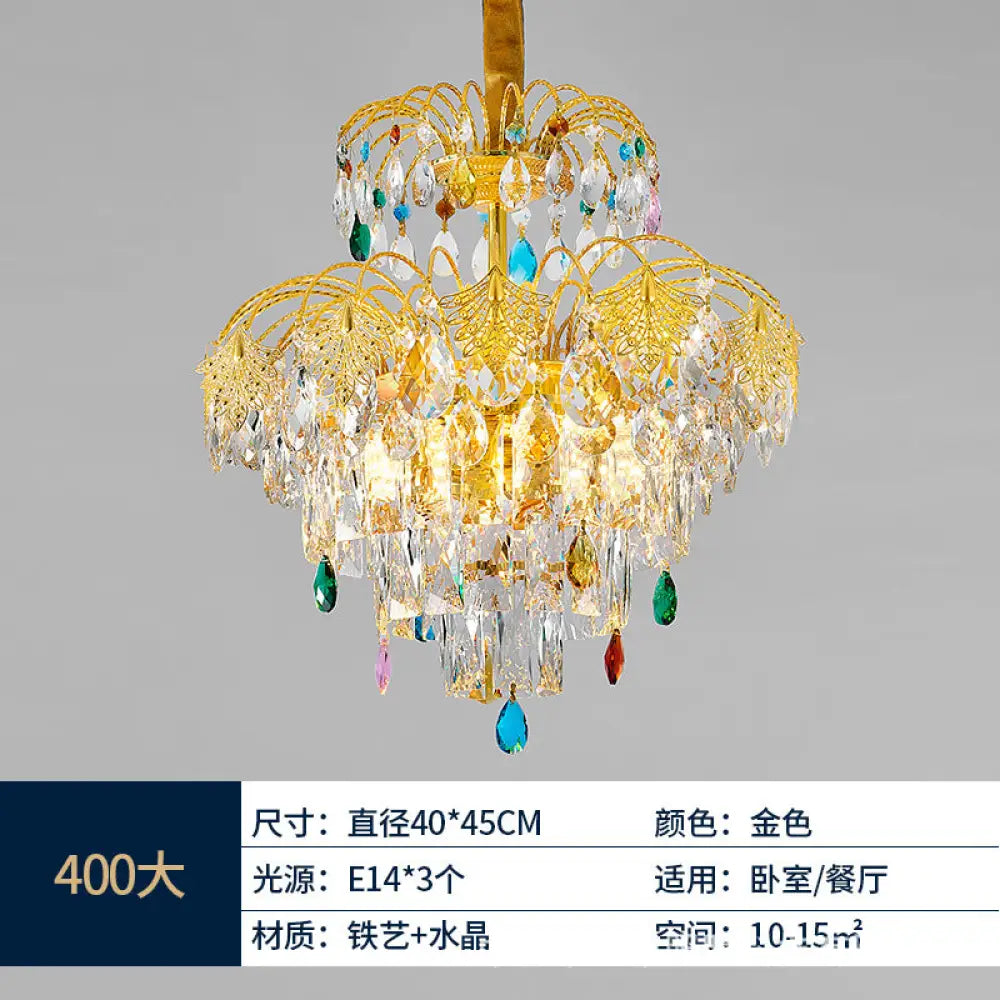 French Crystal Branch Chandelier for Bedroom & Corridor Diameter 40cm height 45cm