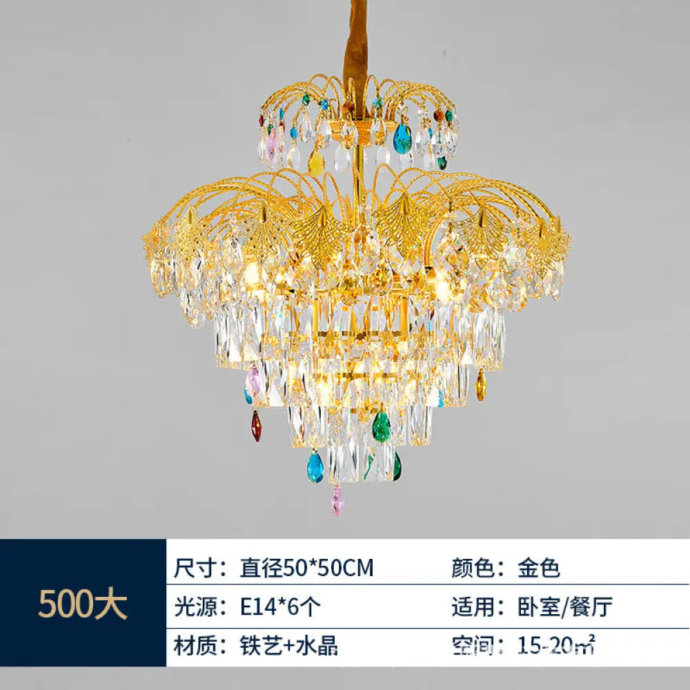 French Crystal Branch Chandelier for Bedroom & Corridor Diameter 50cm height 50cm