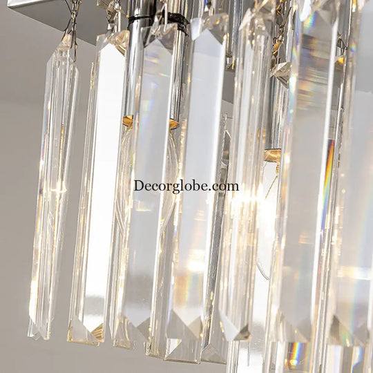 Sophisticated Silver Crystal Chandelier - Ideal for Dining Rooms and Kitchen Islands - Luxury LED Home Decor Lighting Fixture - DecorGlobe