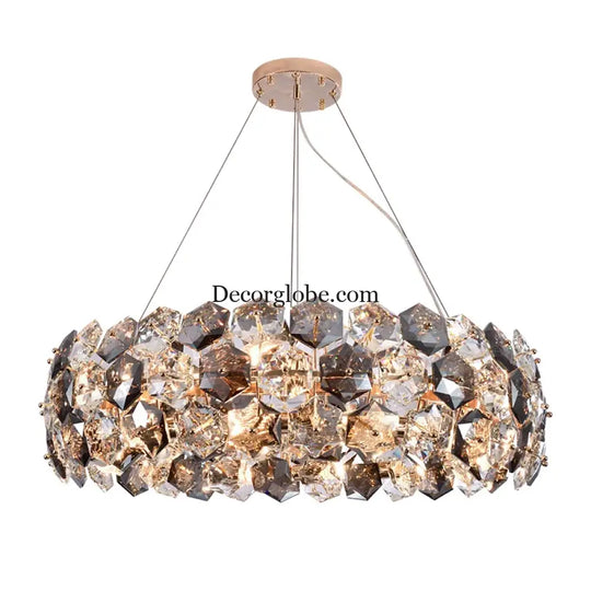 Post-modern Crystal Wrought Iron Chandelier - Elegance for Dining Rooms, Creative Living Rooms, and Glossy Suspension Lighting in Bedrooms - DecorGlobe