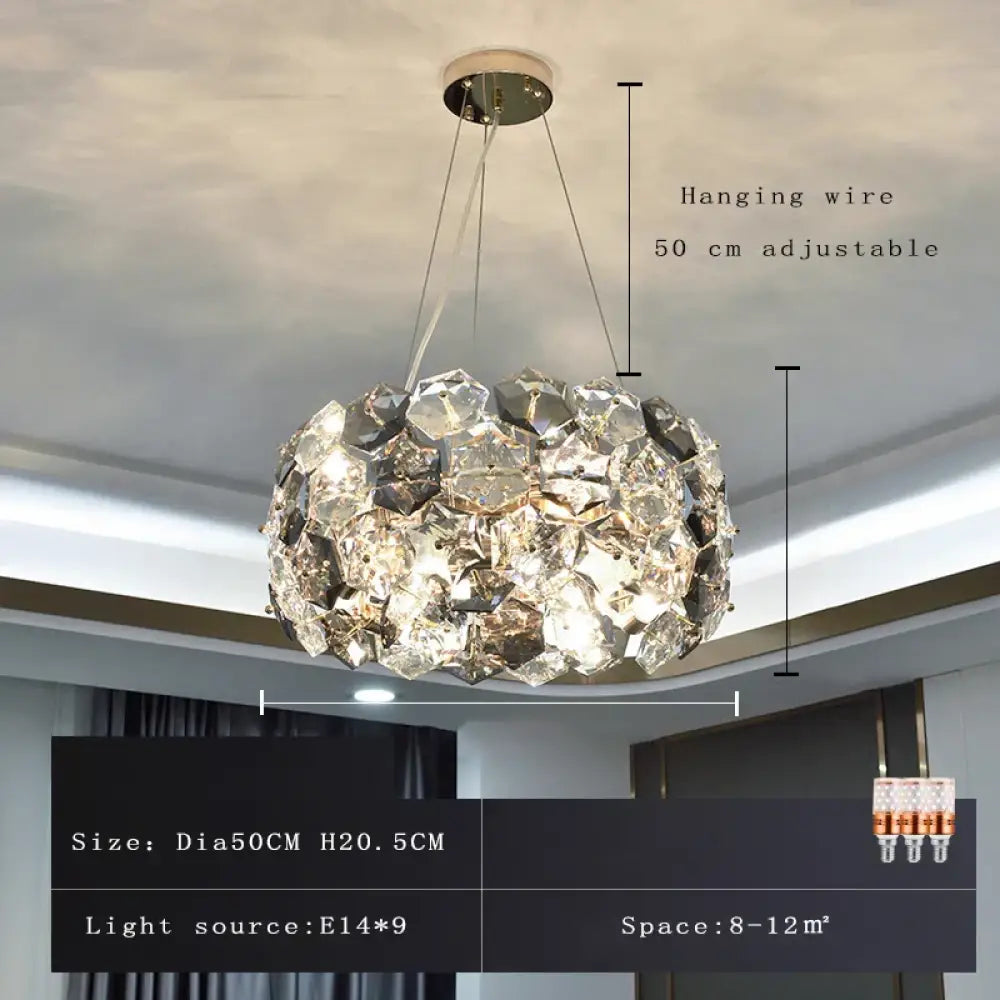 Post-modern Crystal Wrought Iron Chandelier - Elegance for Dining Rooms, Creative Living Rooms, and Glossy Suspension Lighting in Bedrooms - DecorGlobe