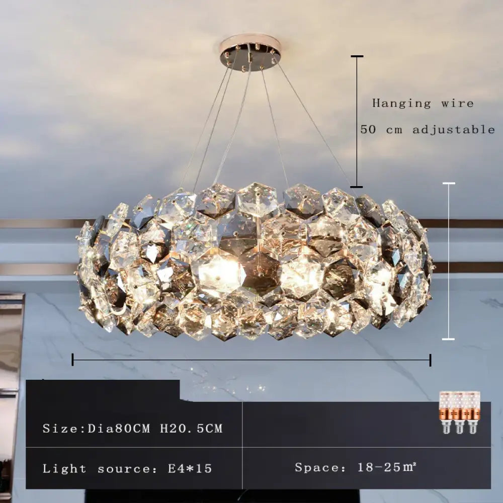 Post-modern Crystal Wrought Iron Chandelier - Elegance for Dining Rooms, Creative Living Rooms, and Glossy Suspension Lighting in Bedrooms - DecorGlobe