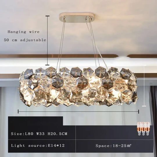 Post-modern Crystal Wrought Iron Chandelier - Elegance for Dining Rooms, Creative Living Rooms, and Glossy Suspension Lighting in Bedrooms - DecorGlobe