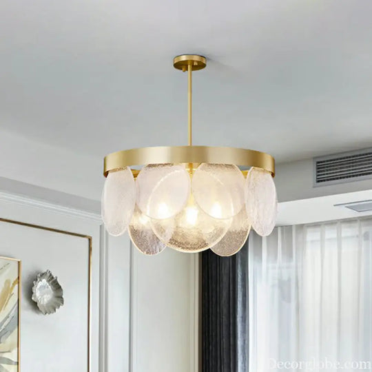 Khloe Postmodern Chandelier - Brass & Seeded Glass Delight - DecorGlobe