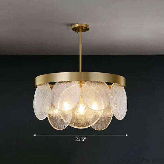 Khloe Postmodern Chandelier - Brass & Seeded Glass Delight - DecorGlobe