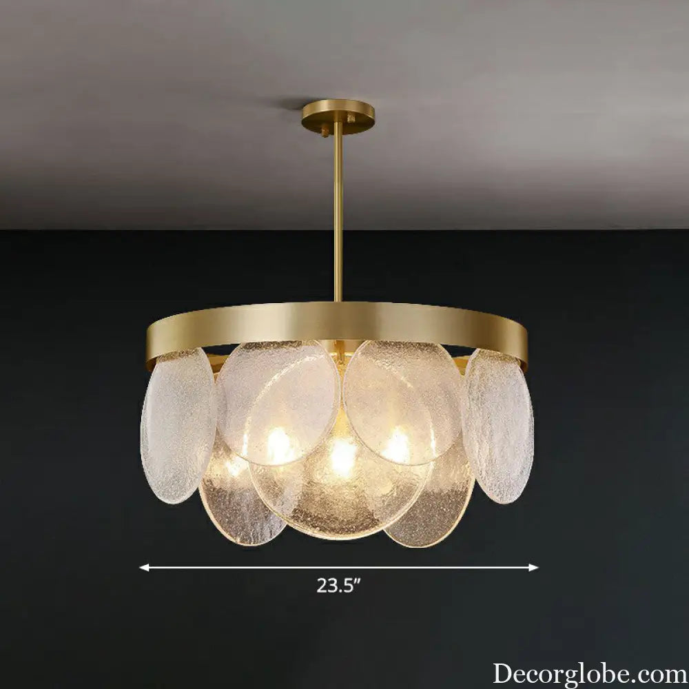 Khloe Postmodern Chandelier - Brass & Seeded Glass Delight - DecorGlobe