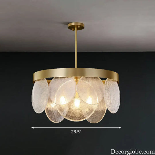 Khloe Postmodern Chandelier - Brass & Seeded Glass Delight - DecorGlobe