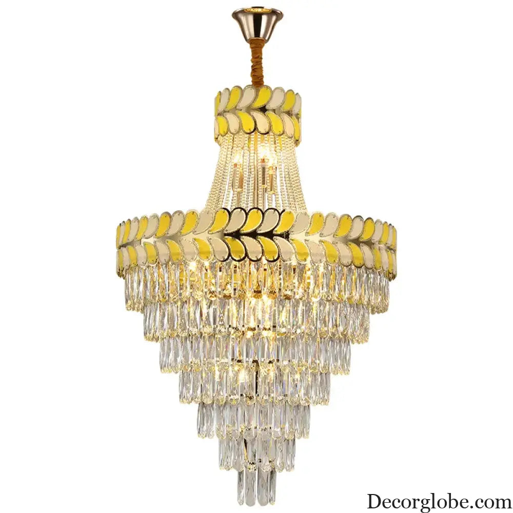 Postmodern Crystal Chandelier - Elegance for Living Rooms, Villa Halls, Duplex Stairwells, and Middle Building Spaces - DecorGlobe