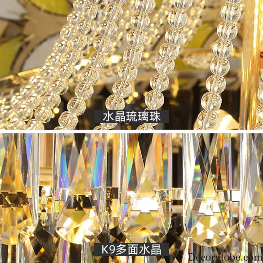 Postmodern Crystal Chandelier - Elegance for Living Rooms, Villa Halls, Duplex Stairwells, and Middle Building Spaces - DecorGlobe
