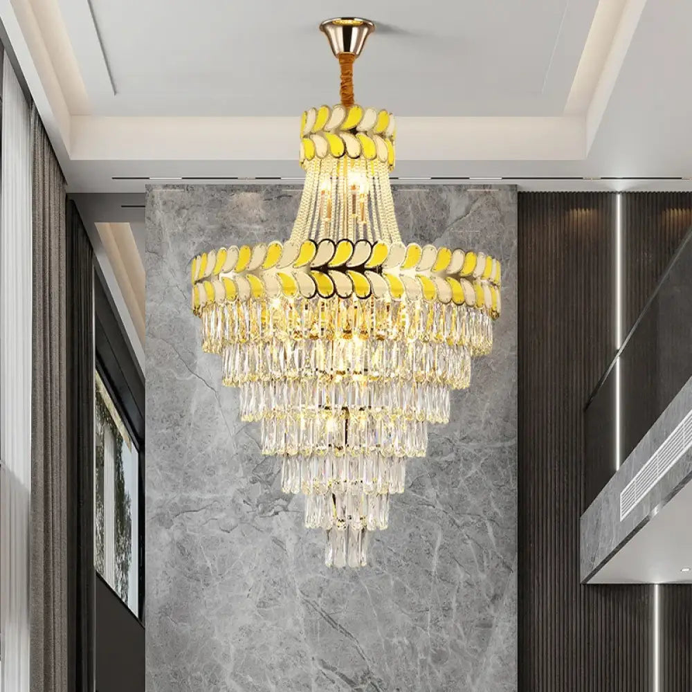 Postmodern Crystal Chandelier - Elegance for Living Rooms, Villa Halls, Duplex Stairwells, and Middle Building Spaces - DecorGlobe