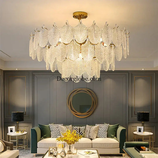 Postmodern Glass Chandelier - Elegant Lighting for Living Rooms, Bedrooms, Dining Rooms, and Model Spaces - DecorGlobe