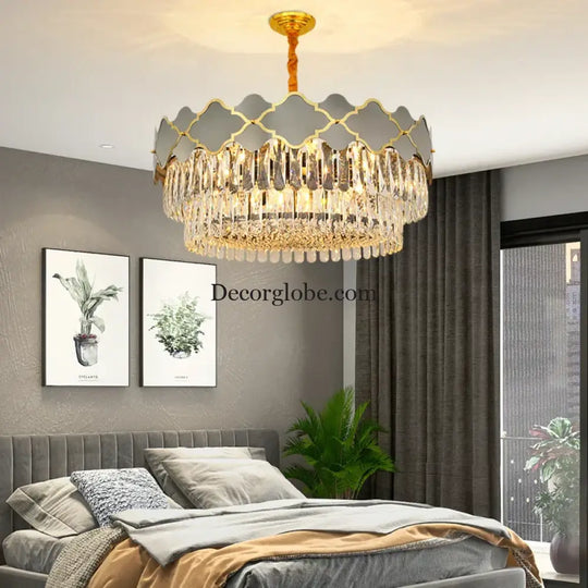 Postmodern Light Stainless Steel Crystal Chandelier - Starry Sky Illumination for Living, Dining, and Bedroom Ambiance - DecorGlobe