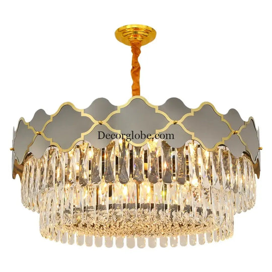 Postmodern Light Stainless Steel Crystal Chandelier - Starry Sky Illumination for Living, Dining, and Bedroom Ambiance - DecorGlobe