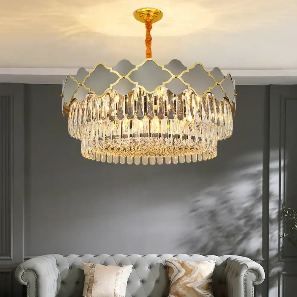 Postmodern Light Stainless Steel Crystal Chandelier - Starry Sky Illumination for Living, Dining, and Bedroom Ambiance - DecorGlobe