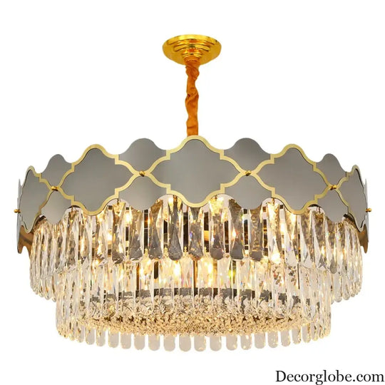 Postmodern Light Stainless Steel Crystal Chandelier - Starry Sky Illumination for Living, Dining, and Bedroom Ambiance - DecorGlobe