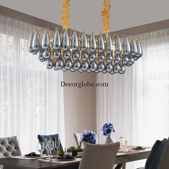 Postmodern Stainless Steel Round LED Chandelier - Designer Lighting Fixture for Dining Rooms - DecorGlobe