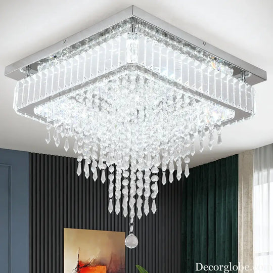 VETRULUS Modern Luxury Crystal Led Pendant Light Rain Drop Chandelier Ceiling Lamp Dining Living Room Nordic Decor