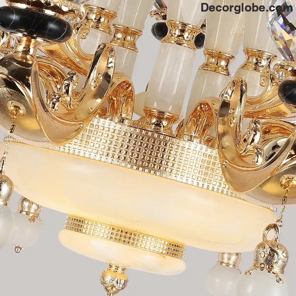 RÉGALIA European Rococo Marble & Crystal Chandelier Chandelier