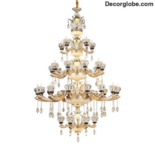 RÉGALIA European Rococo Marble & Crystal Chandelier Chandelier