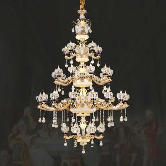 RÉGALIA European Rococo Marble & Crystal Chandelier Chandelier
