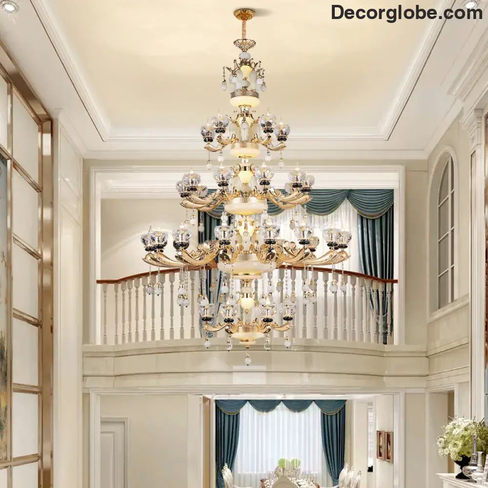 RÉGALIA European Rococo Marble & Crystal Chandelier Chandelier