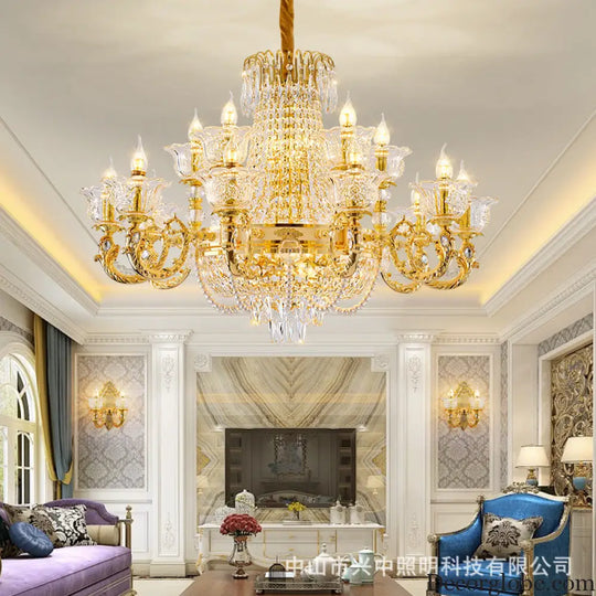 European Luxury Crystal Branch Chandelier for Villa Living