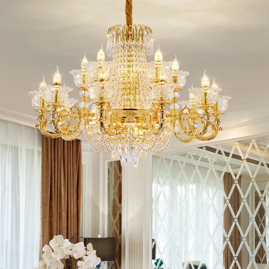 European Luxury Crystal Branch Chandelier for Villa Living