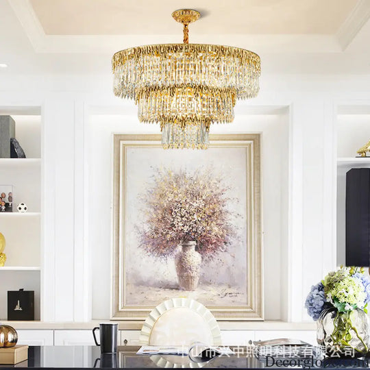 Samantha French All-Copper Light Luxury Crystal Chandelier Chandelier