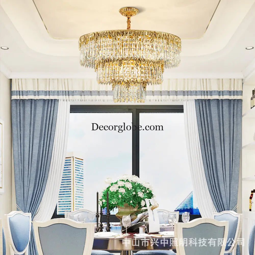 Samantha French All-Copper Light Luxury Crystal Chandelier Chandelier