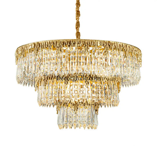 Samantha French All-Copper Light Luxury Crystal Chandelier Chandelier