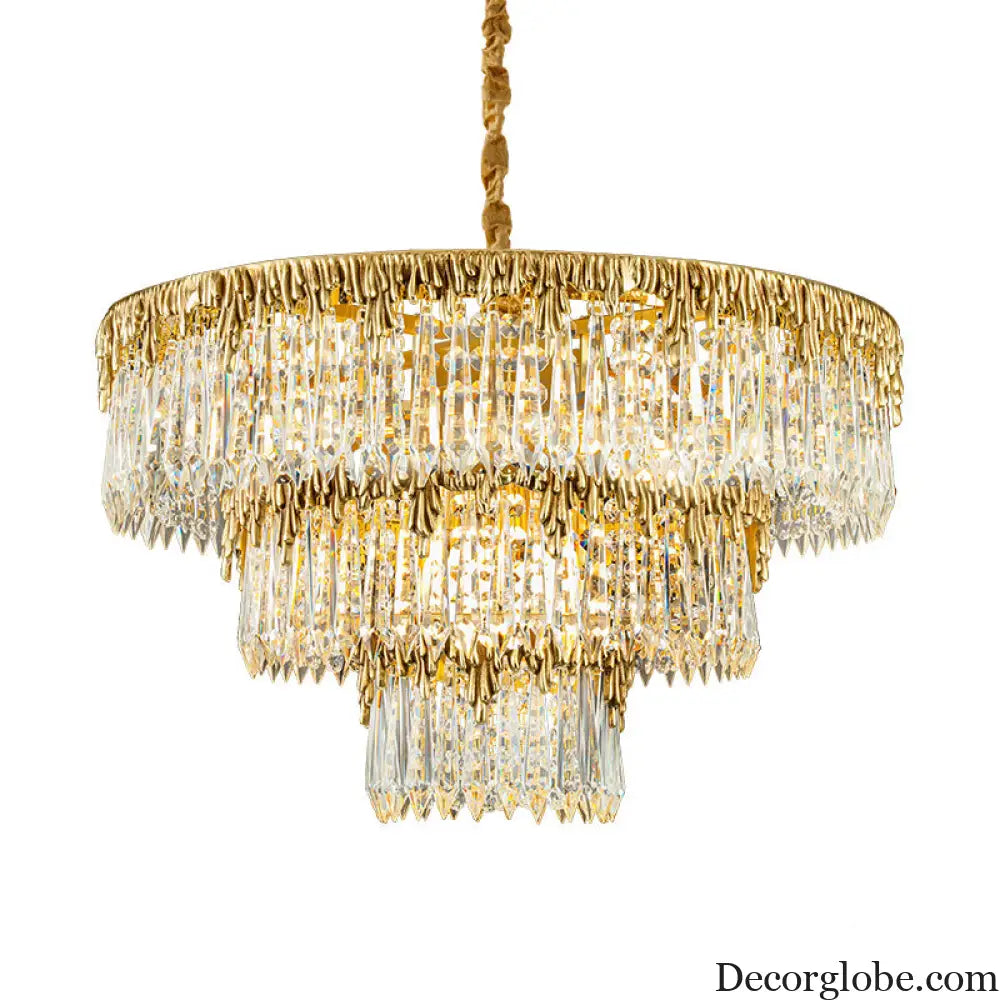 Samantha French All-Copper Light Luxury Crystal Chandelier Chandelier