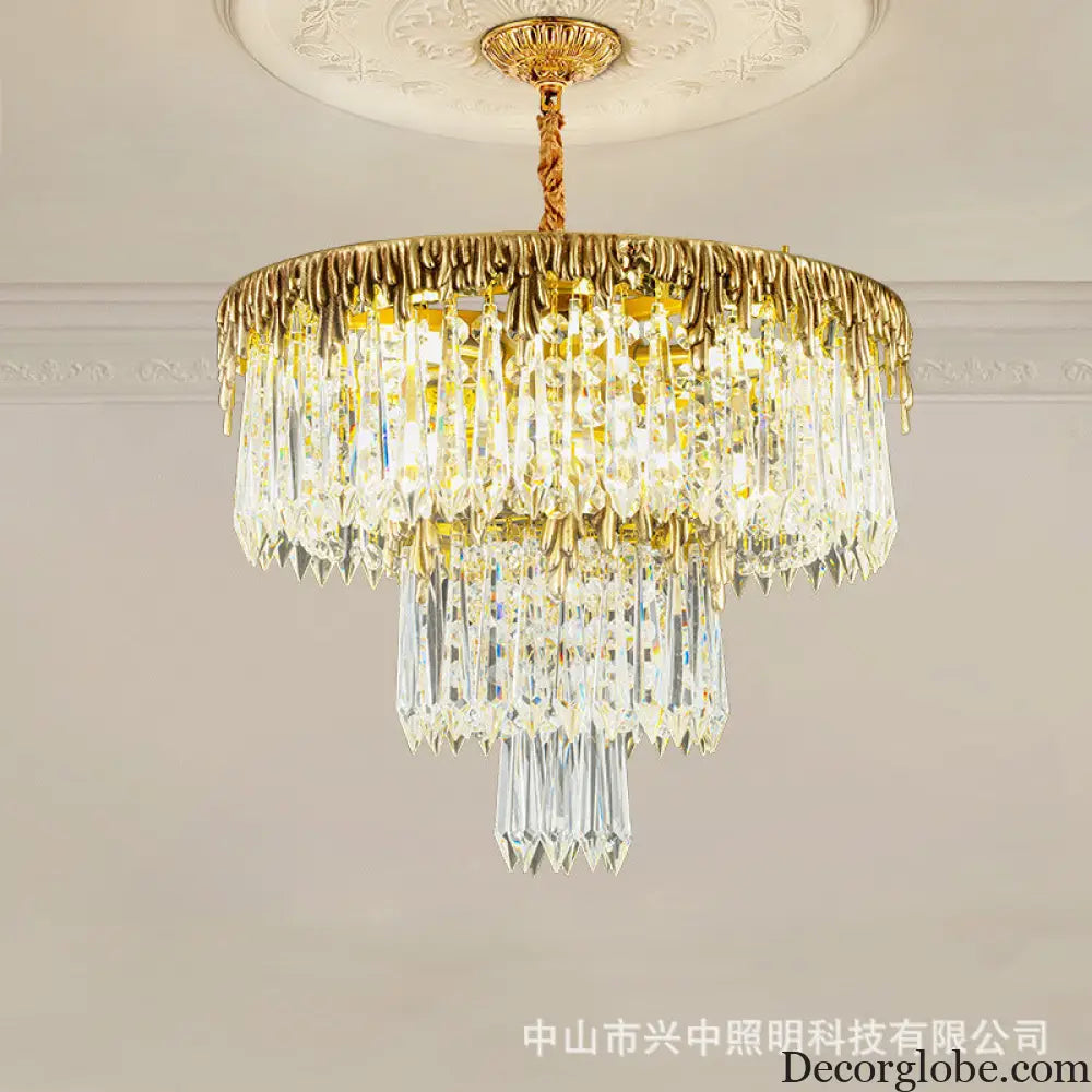 Samantha French All-Copper Light Luxury Crystal Chandelier Chandelier