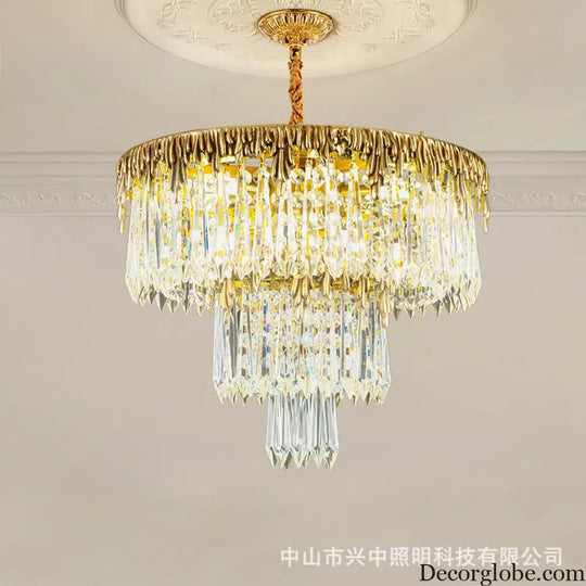 Samantha French All-Copper Light Luxury Crystal Chandelier Chandelier