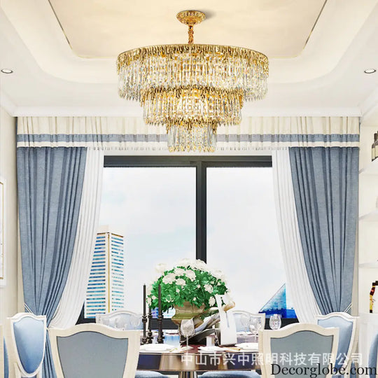 Samantha French All-Copper Light Luxury Crystal Chandelier Chandelier