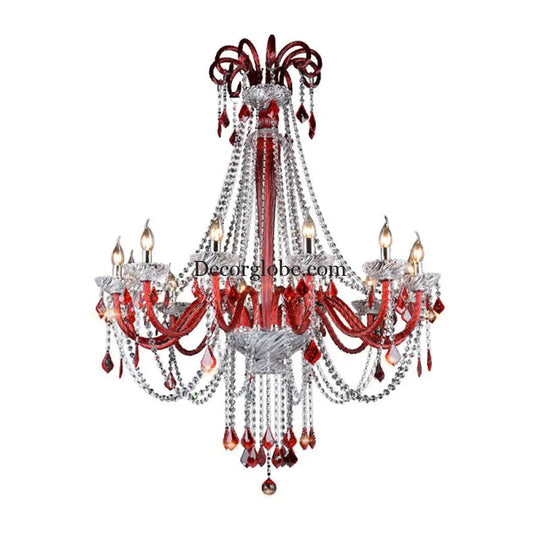 Scarlett's Dazzling Red Crystal Chandelier - DecorGlobe