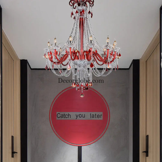 Scarlett's Dazzling Red Crystal Chandelier - DecorGlobe