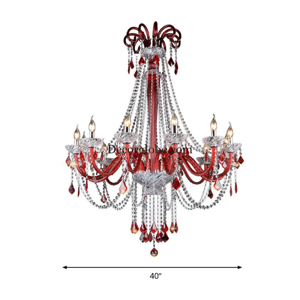 Scarlett's Dazzling Red Crystal Chandelier - DecorGlobe
