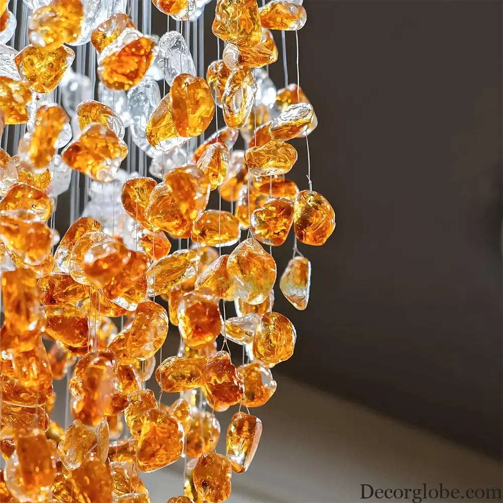Seraphina Custom Build Amber Raindrop Crystal Chandelier custom / custom / Custom|Modern Chandelier