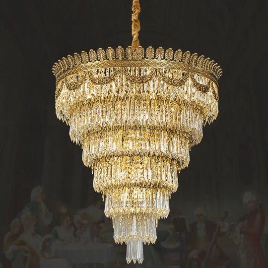Serenity French All-Copper Light Luxury Hollow Crystal Chandelier Diameter 80cm height 80cm Chandelier