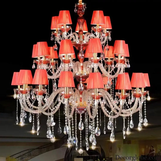SERION Red Crystal Grand Luxury Chandelier Chandelier