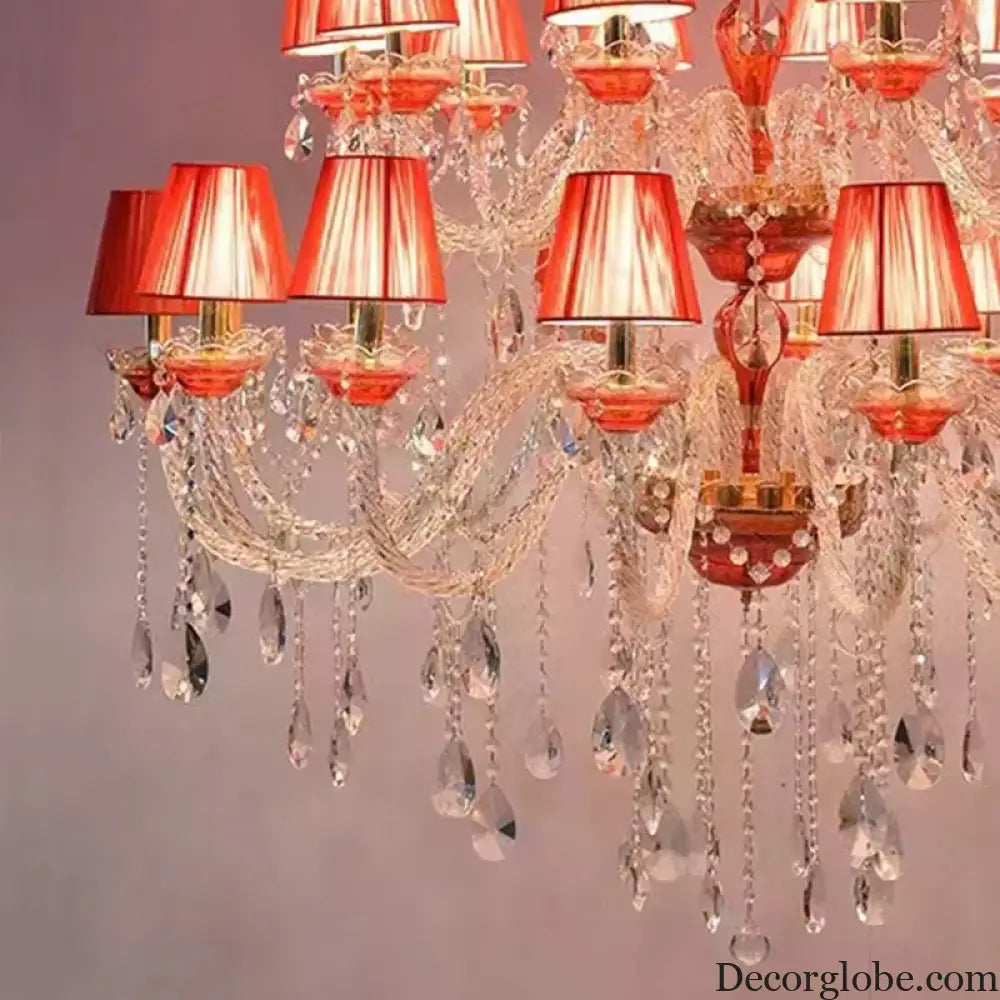 SERION Red Crystal Grand Luxury Chandelier Chandelier