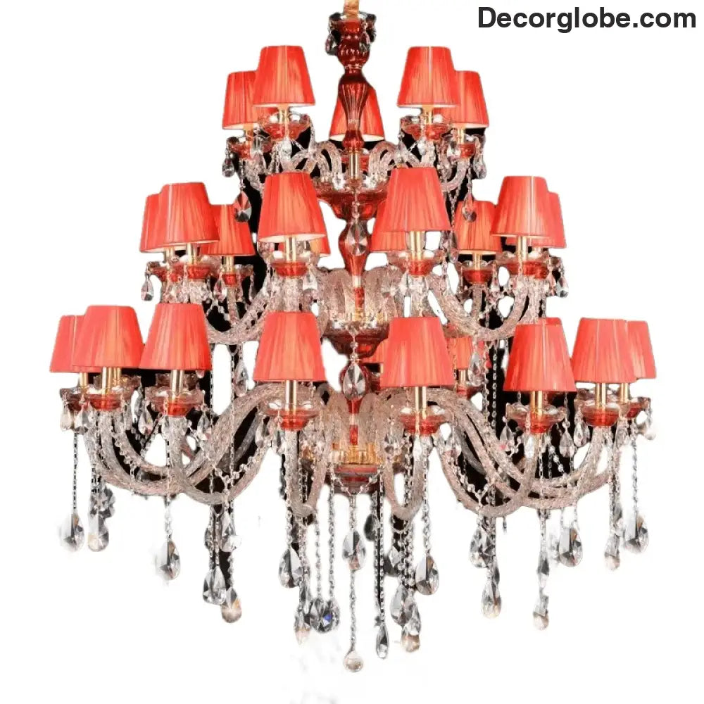 SERION Red Crystal Grand Luxury Chandelier Chandelier