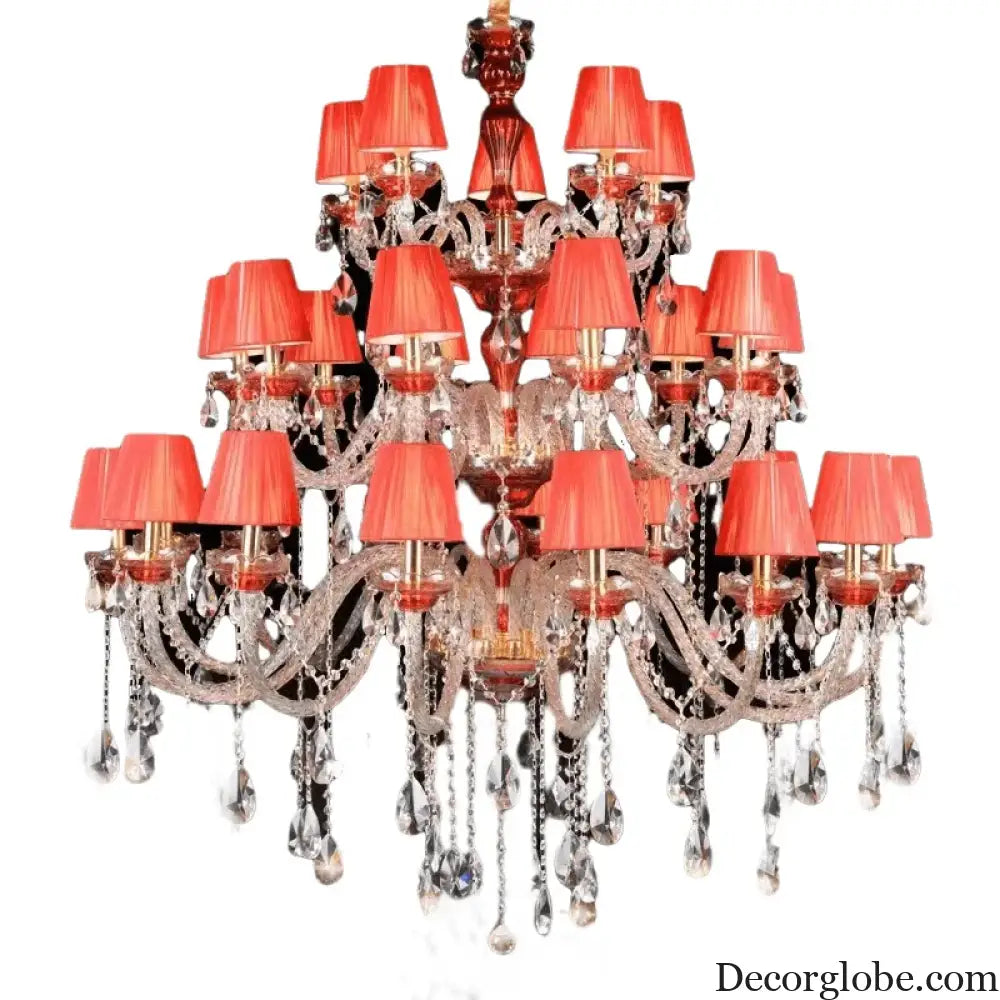 SERION Red Crystal Grand Luxury Chandelier Chandelier