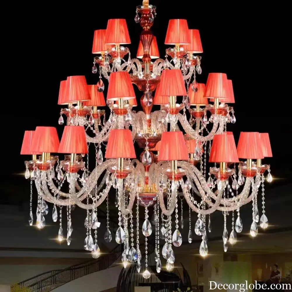 SERION Red Crystal Grand Luxury Chandelier Chandelier