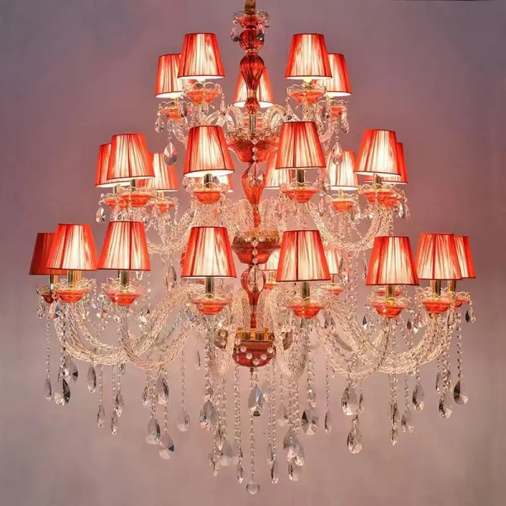 SERION Red Crystal Grand Luxury Chandelier B / 30 Chandelier