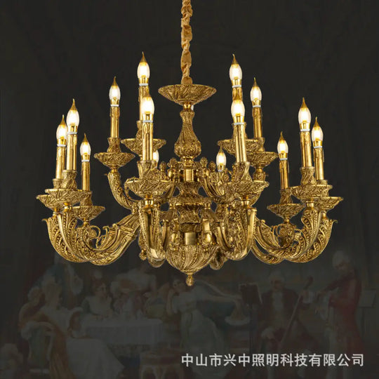 French Baroque Crystal Copper Branch Chandelier 10-head chandelier (diameter 100cm, height 58cm)